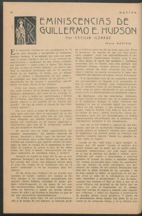 Reminiscencias de Guillermo E. Hudson