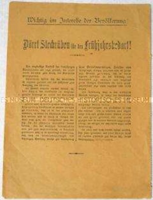 Merkblatt zur Verwendung von Steckrüben als Kartoffel-Ersatz