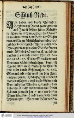 Schluß-Rede.