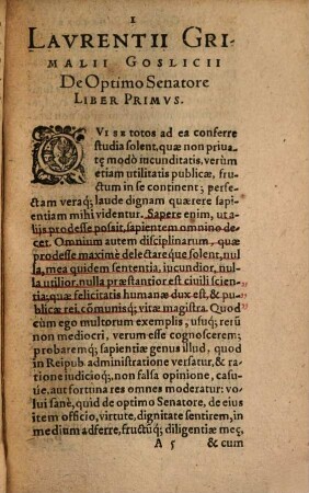 De optimo senatore : libri II