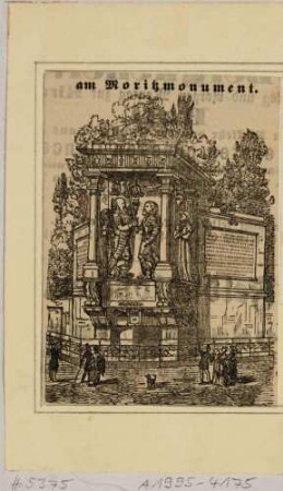 Das Moritz-Monument an der Festungsmauer in Dresden