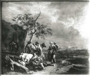 Hirten mit Kühen : Berchem, Nicolaes van: Hirten mit Kühen, Öl auf Leinwand