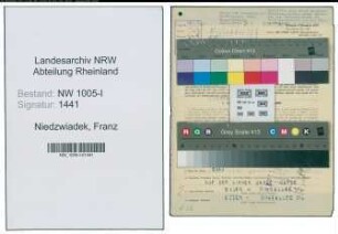 Entnazifizierung Franz Niedzwiadek , geb. 01.11.1885 (Oberpolier)