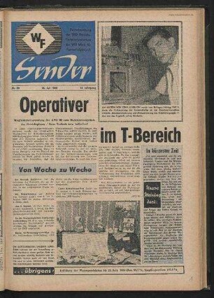 Betriebszeitung 'WF-Sender', Nr.29/1962 (26. Juli 1962)