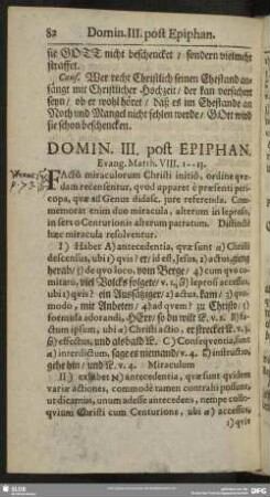 Domin. III. post Epiphan. Evang. Matth. VIII. 1-13