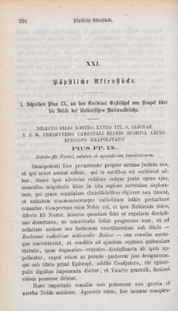 316-321 Päpstliche Aktenstücke