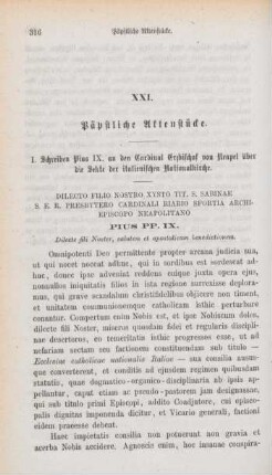 316-321 Päpstliche Aktenstücke