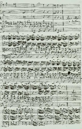 Matthäus-Passion: eine Seite aus dem ersten Teil der Partitur Rezitativ und Arie: "Du lieber Heiland, Du"