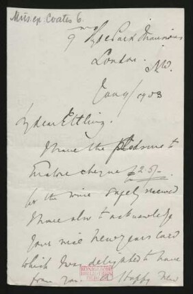 Brief an Henry Ettling : Juni 1903