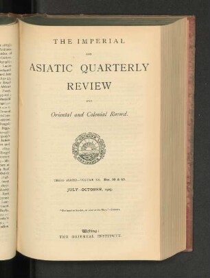 3.Ser. Vol. 20.1905, Nos. 39-40: The imperial and Asiatic quarterly review