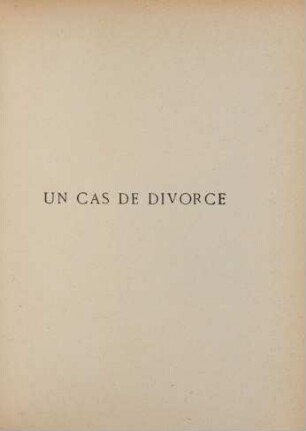 Un cas de divorce