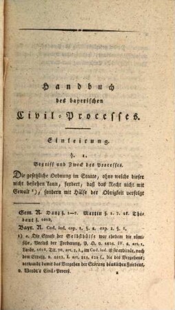 Vollständiges Handbuch des bayerischen Civilprocesses : nach Thibaut's Ordnung. [1]