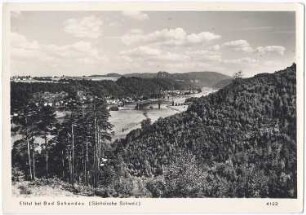 Bad Schandau. Elbtal mit Bad Schandau, Ansichtskarte