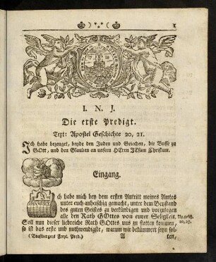 1-20, Die erste Predigt - Die zweyte Predigt