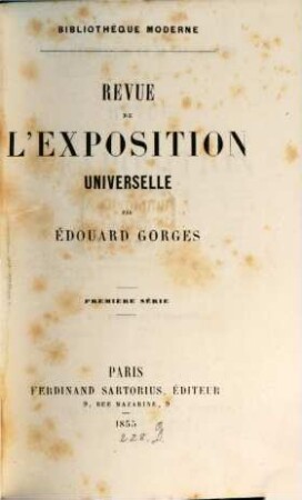 Revue de l'exposition universelle, 1,1. Palais de l'industrie