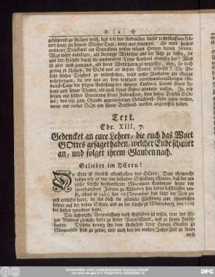 Text. Ebr. XIII, 7.