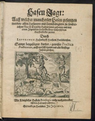1: Hasen Jagt: Auff welcher mancherley Hasen gefangen werden