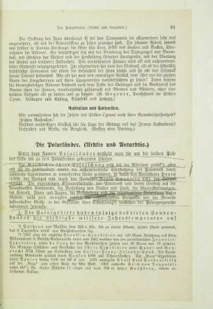 Die Polarländer. (Arktis und Antarktis.)