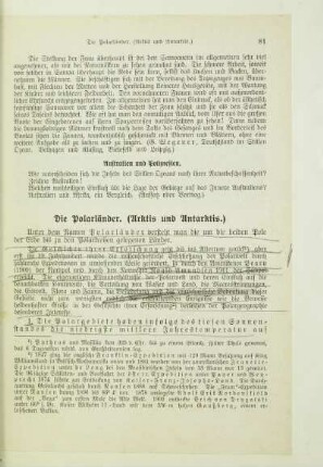 Die Polarländer. (Arktis und Antarktis.)