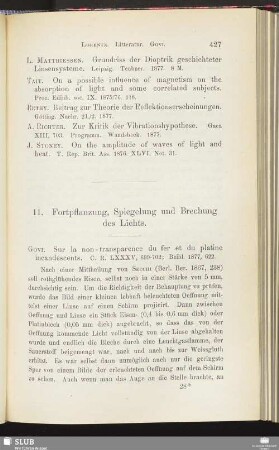 11. Fortpflanzung, Spiegelung und Brechung des Lichts