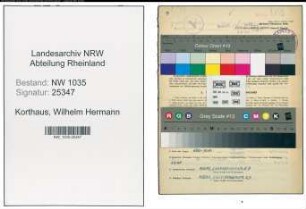 Entnazifizierung Wilhelm Hermann Korthaus , geb. 15.07.1919 ()