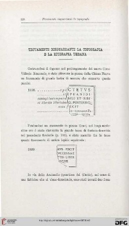15: Trovamenti risguardanti la topografia e la epigrafia urbana, [14]