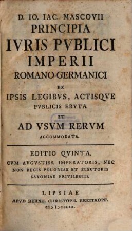 Principia Iuris publici Imperii Romano-germanici