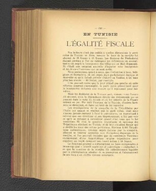 En Tunisie. L'Egalité Fiscale.