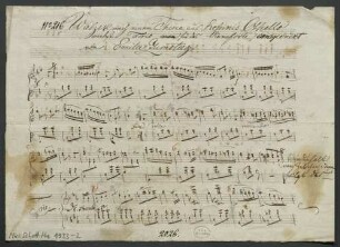 Waltzes, pf, B-Dur - BSB Mus.Schott.Ha 1933-2 : [heading:] Walzer nach einem Thema aus Rossini's Othello // nebst Trio [crossed out: von] für das Pianoforte, componirt // von Emilie Zumsteeg