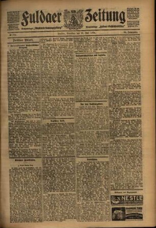 Dritte Ausgabe vom Samstag, den 31. Juli 1909.