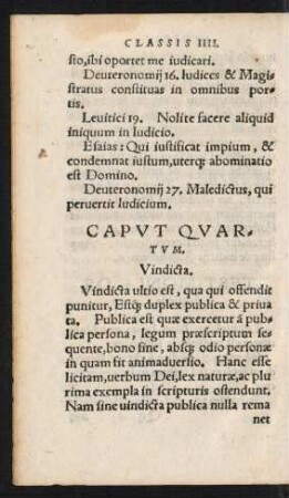 Caput Quartum. Vindicta.
