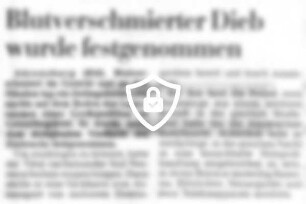 Blutverschmierter Dieb wurde festgenommen
