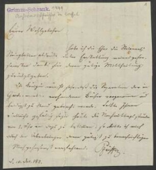 Brief an Jacob Grimm : 10.02.1811-14.01.1856