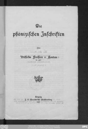 Die phönizischen Inschriften