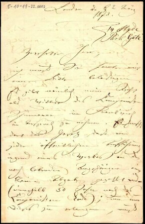 5-10-19-22.0000: Schumann, Clara, geb. Wieck; Pianistin: Bitte um Beglaubigung