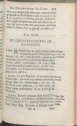 Tit. XXIII. De Obligationibvs Ex Consensv.