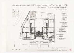 Universitätsklinik für Gemüts-und Nervenkranke, Frankfurt/Main: Lageplan, Grundriss