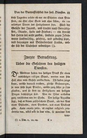 35-66, Zweyte Betrachtung. Ueber die Gefahren des heiligen Dienstes.