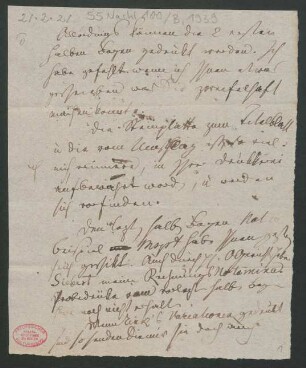Brief an B. Schott's Söhne : 21.02.1821