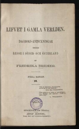 1. bandet, 2: Italien : dagboks-anteckningar under resor i Söder- och Österland