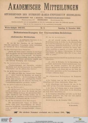 Nr. 9 (15. Dezember 1900)