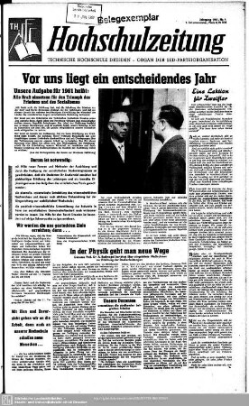 1961: Hochschulzeitung : Organ der SED-Parteiorganisation