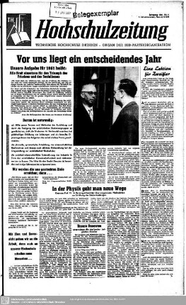 1961: Hochschulzeitung : Organ der SED-Parteiorganisation