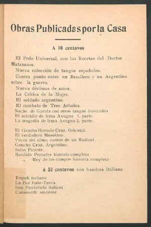 Obras publicadas por la casa