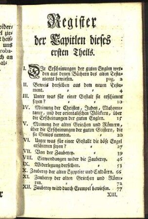 Register der Capitlen dieses ersten Theils.