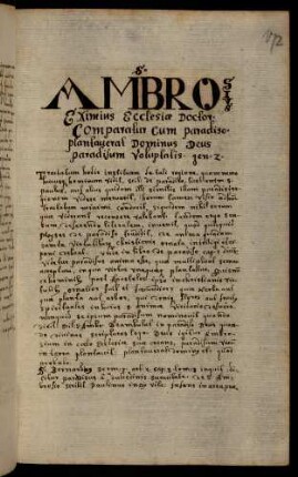 172r-177v, Ambrosius Eximius...