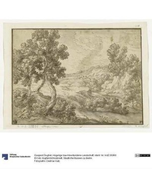 Hügelige baumbestandene Landschaft