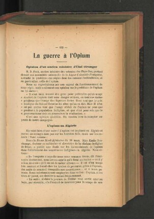 La guerre à l'Opium.