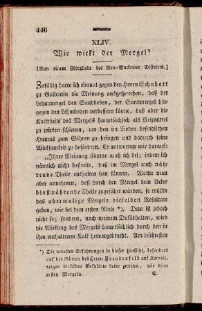 XLIV. Wie wirkt der Mergel?