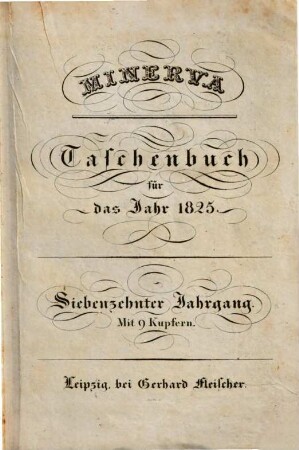 Minerva : Taschenbuch, 1825 = Jg. 17